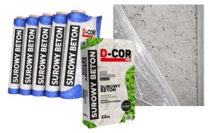 BETON architektoniczny SZALUNKOWY 5-6 m2 ZAPOWIETRZONY TYNK dekoracyjny SUROWY