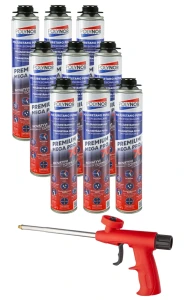 Pianka Montażowa XXXL 930gr  70litr Niskoprężna 10 elementow  Pistoletowa POLYNOR Mega Pro 70 